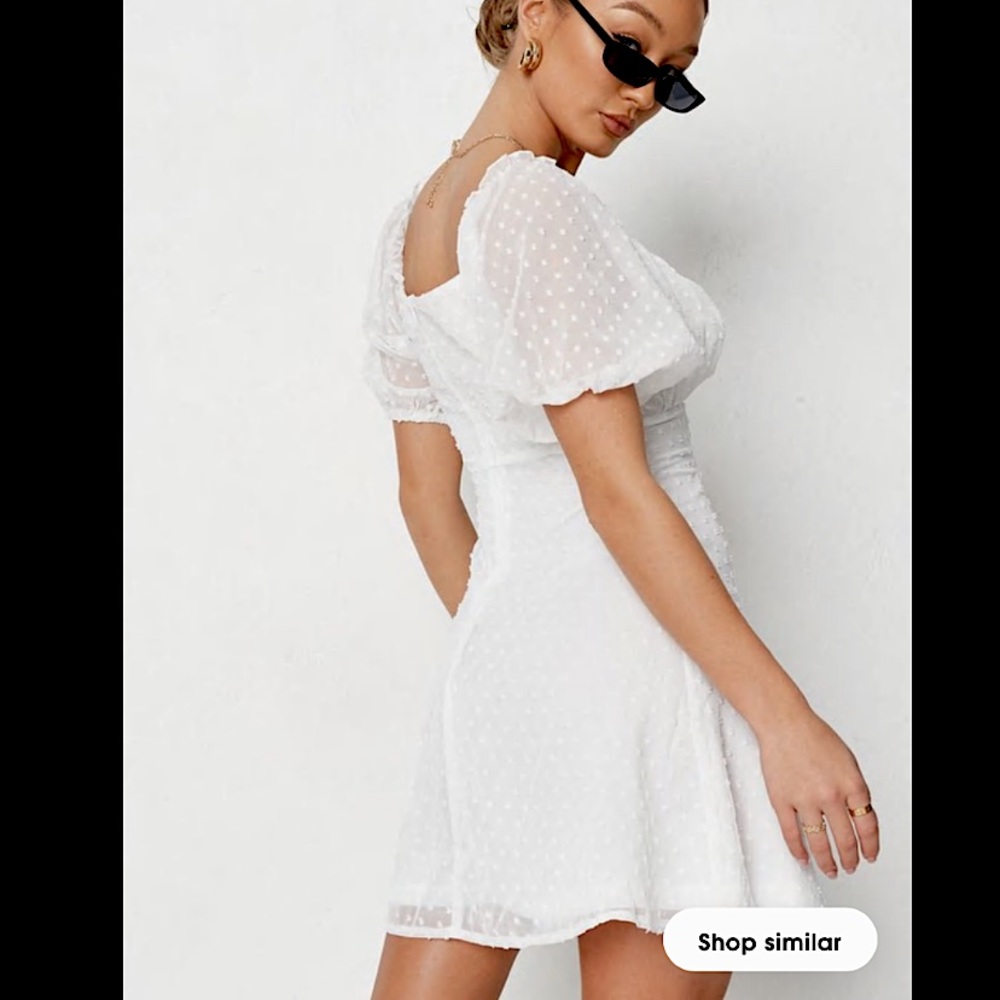 White milkmaid skater dress- Tall